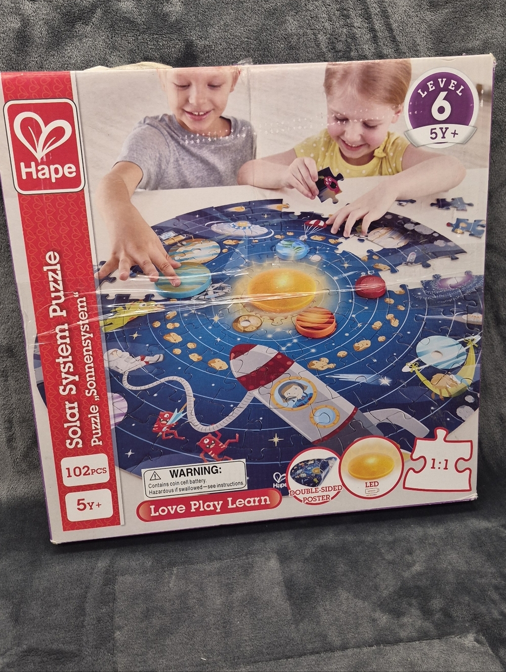 Hape Solar System Round Puzzle, 102 Large Wood Pieces Pre-owned
